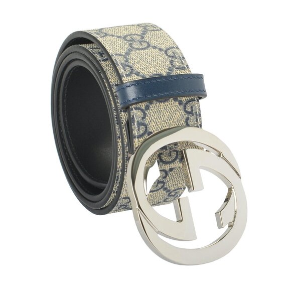 Gucci 100% Leather Metal Silver Double G Buckle Guccisima Belt US 42 IT 105